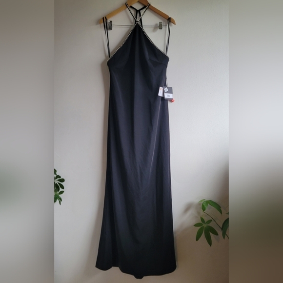 Ieena for Mac Duggal, Rhinestone  Halter Column  Gown, Black, Size 8‎ - NWT - Picture 12 of 12